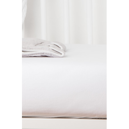 Drap-housse 70x140 en coton bio KADOLIS Blanc