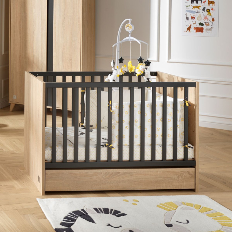 Lit bébé 60x120 Nova SAUTHON Gris volcan