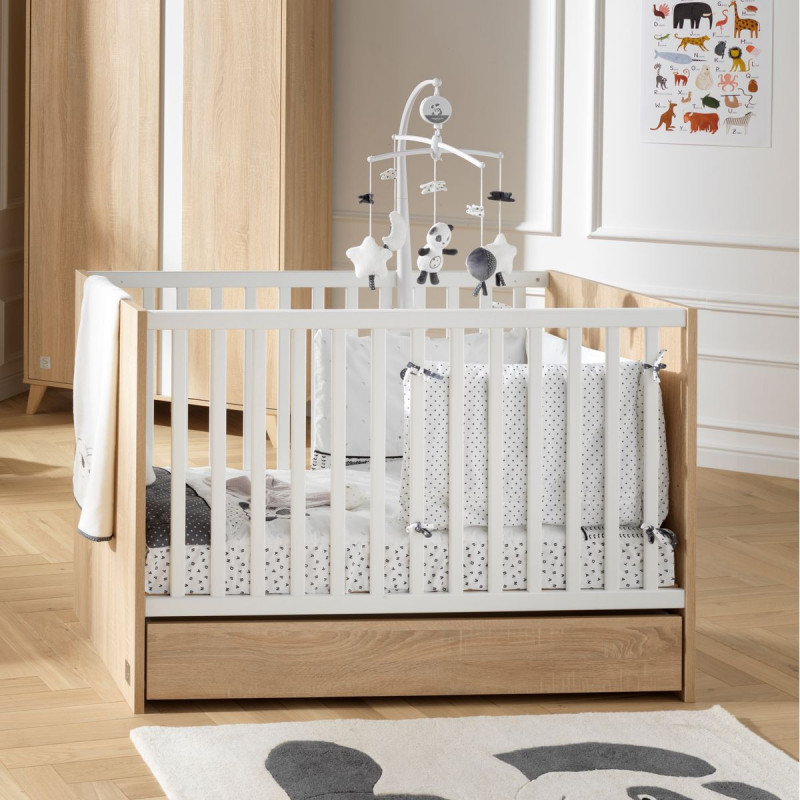 Lit bébé 60x120 Nova SAUTHON Blanc lin