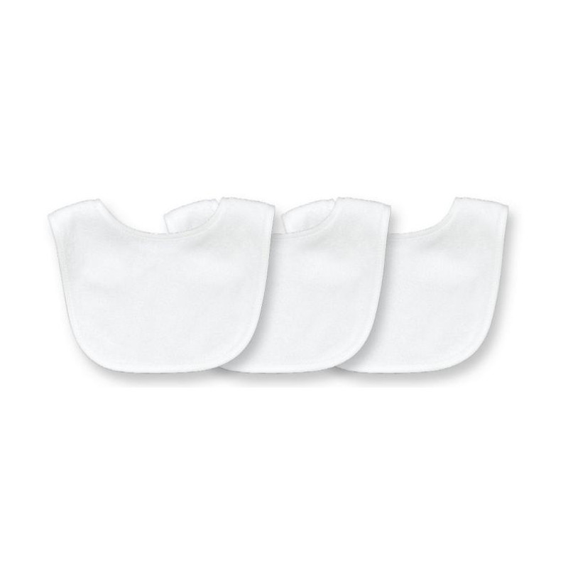 Lot de 3 bavoirs naissance unis LASSIG Blancs