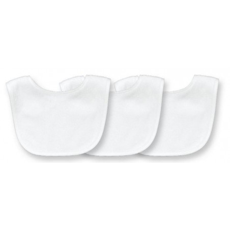 Lot de 3 bavoirs naissance unis LASSIG Blancs