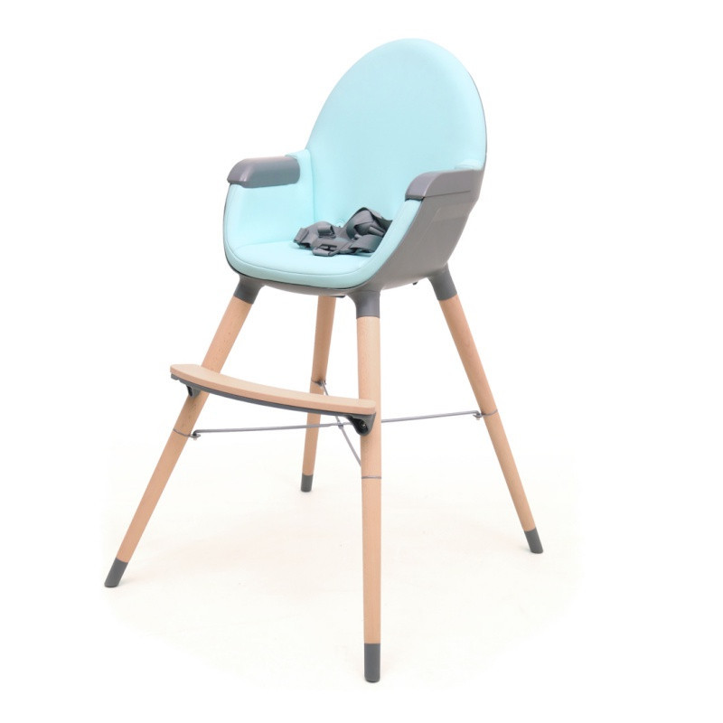 Chaise-haute Essentiel AT4 Gris & azur