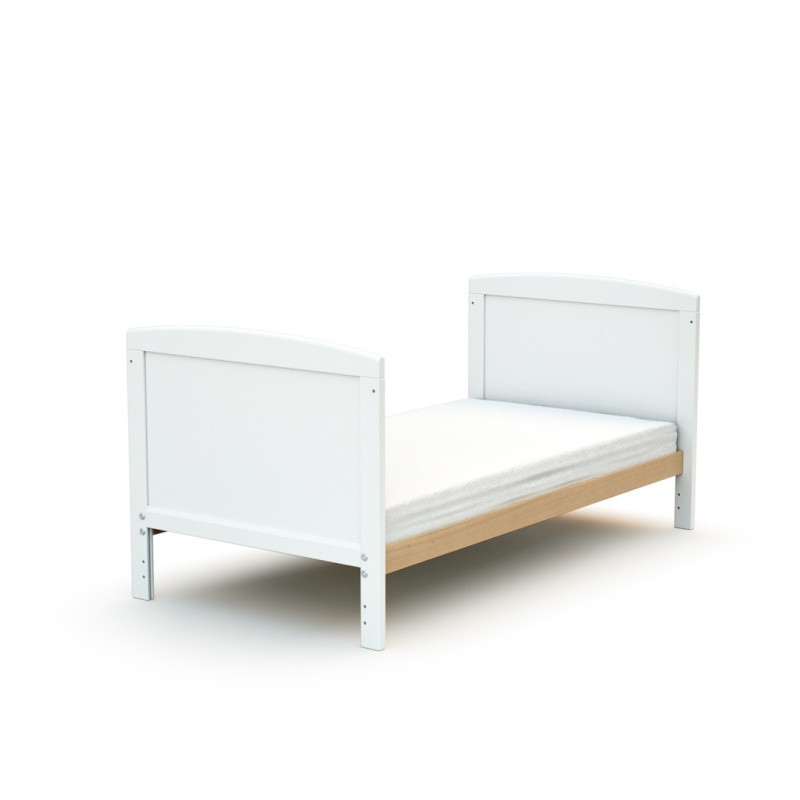 Lit évolutif 60x120 Essentiel Plus AT4 Blanc/hêtre verni