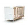 Lit évolutif 60x120 Essentiel Plus AT4 Blanc/hêtre verni