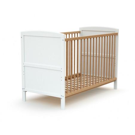 Lit évolutif 60x120 Essentiel Plus AT4 Blanc/hêtre verni