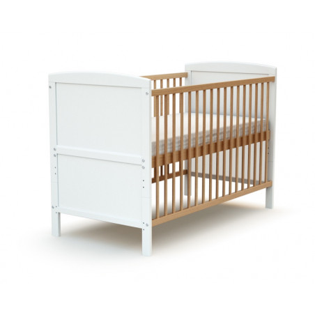 Lit évolutif 60x120 Essentiel Plus AT4 Blanc/hêtre verni