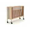 Lit pliant à roulettes 60x120 Confort AT4 Hetre verni