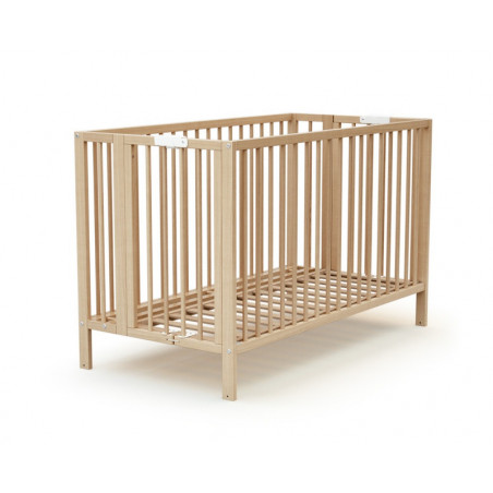 Lit pliant à roulettes 60x120 Confort AT4 Hetre verni