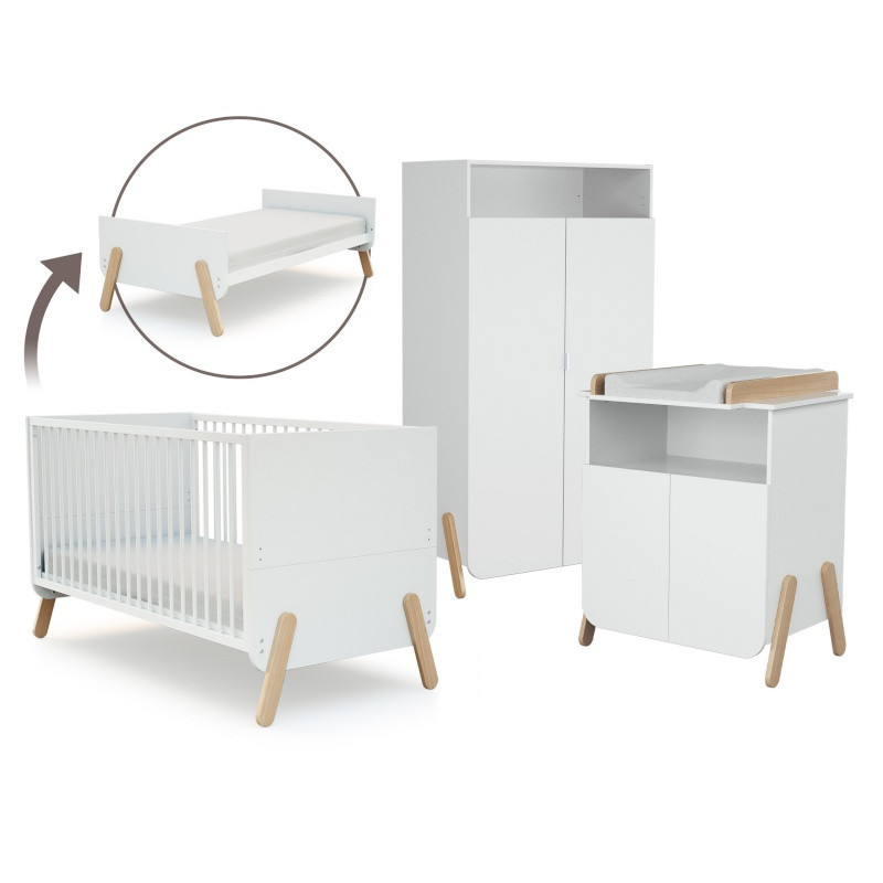 Chambre trio avec lit 70x140 et meuble à langer WEBABY Pirate