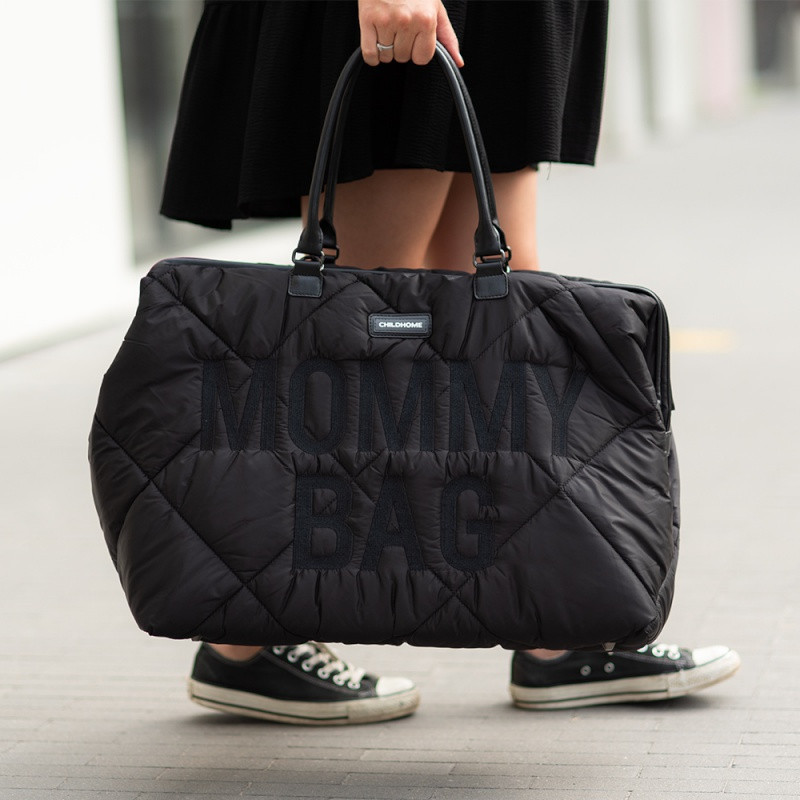 Sac à langer Mommy Bag CHILDHOME Matelassé Noir