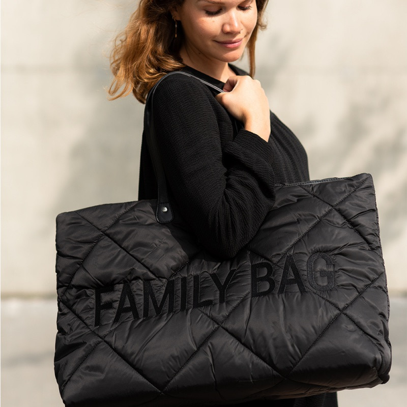 Sac à langer Family Bag CHILDHOME Matelassé Noir