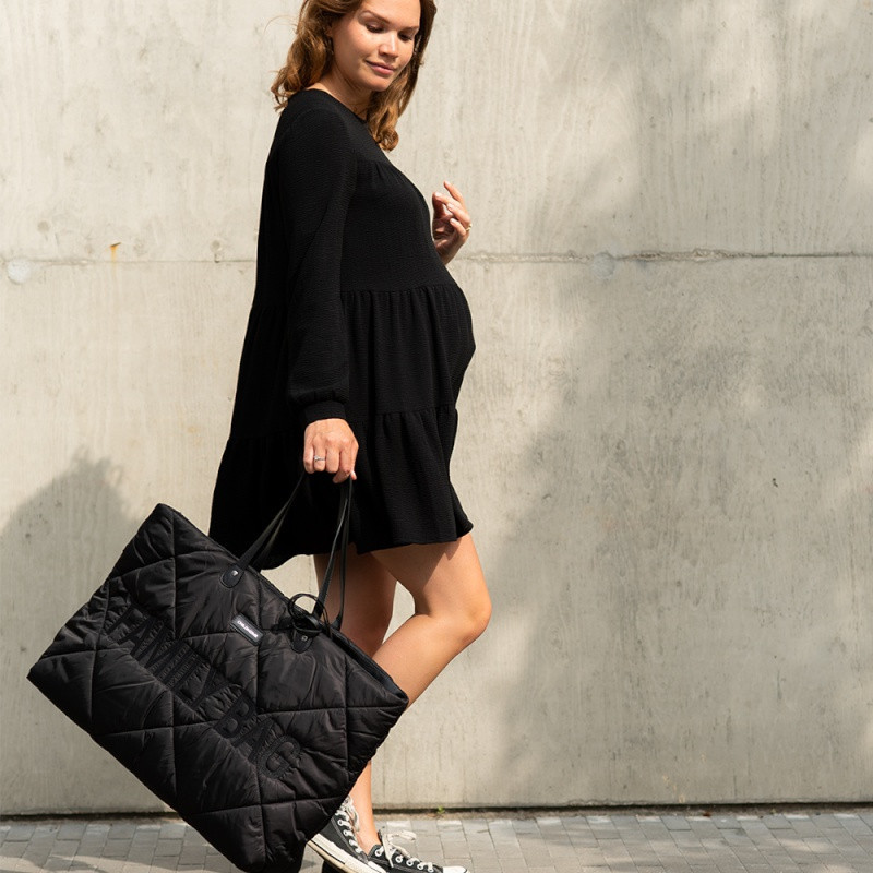Sac à langer Family Bag CHILDHOME Matelassé Noir