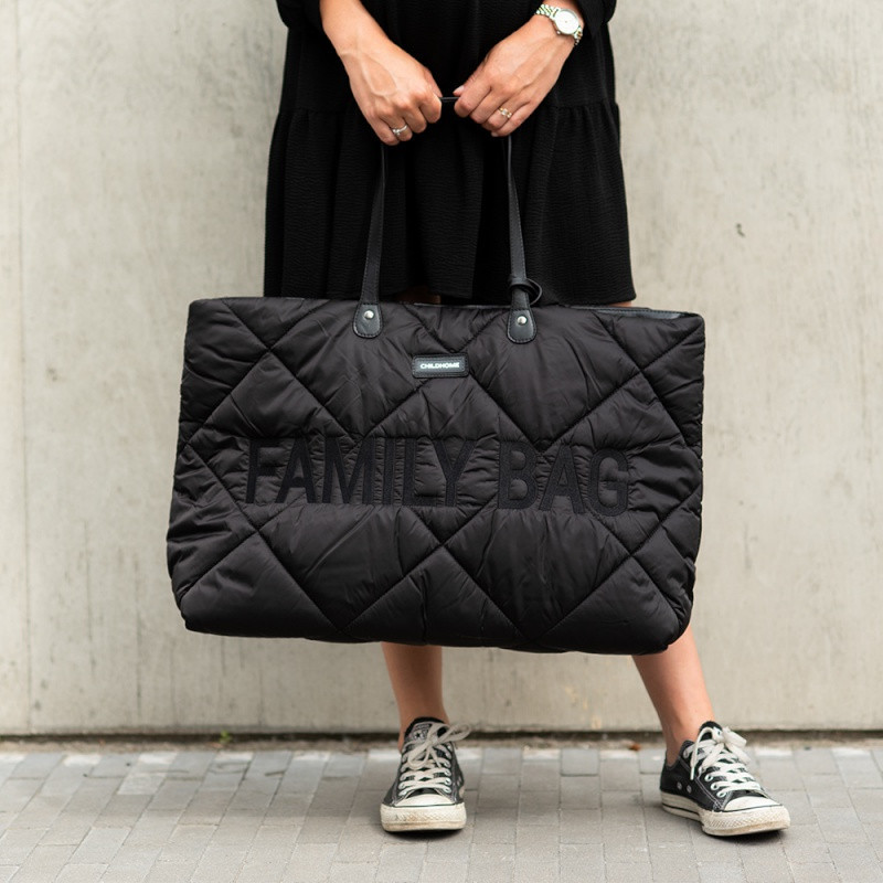 Sac à langer Family Bag CHILDHOME Matelassé Noir