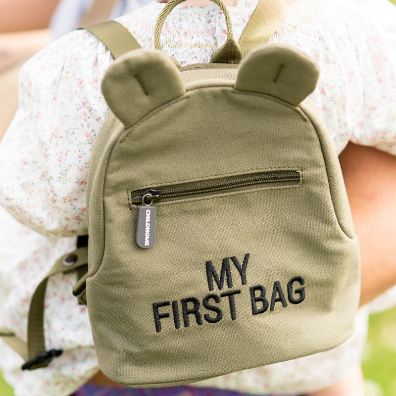 Sac à dos My first bag CHILDHOME Canvas Kaki