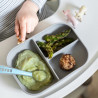 Set repas silicone compartimenté BEABA Grey