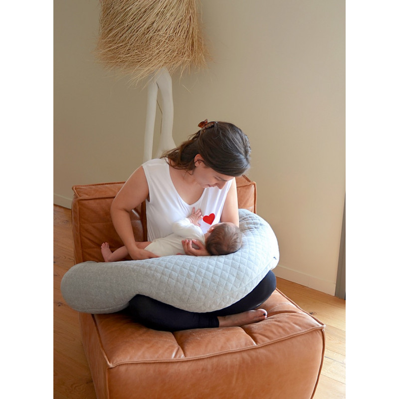 Coussin de maternité Big Flopsy™ jersey de coton BEABA Gris chiné