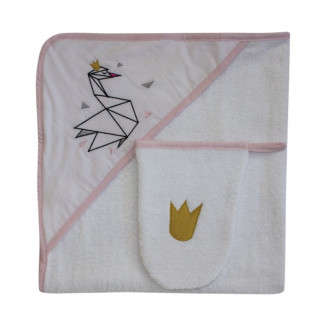 Sortie de bain Cygne LES CHATOUNETS Rose