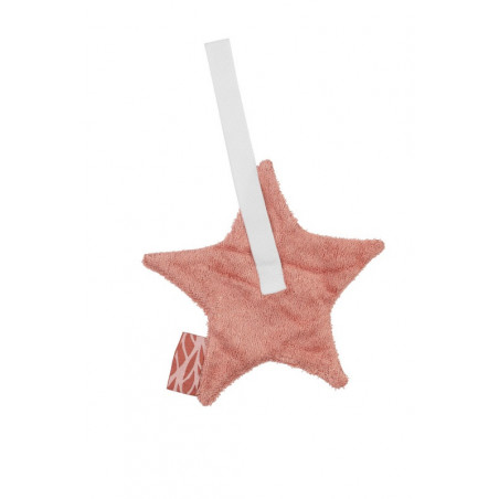 Doudou attache-tétine PERICLES Blush square