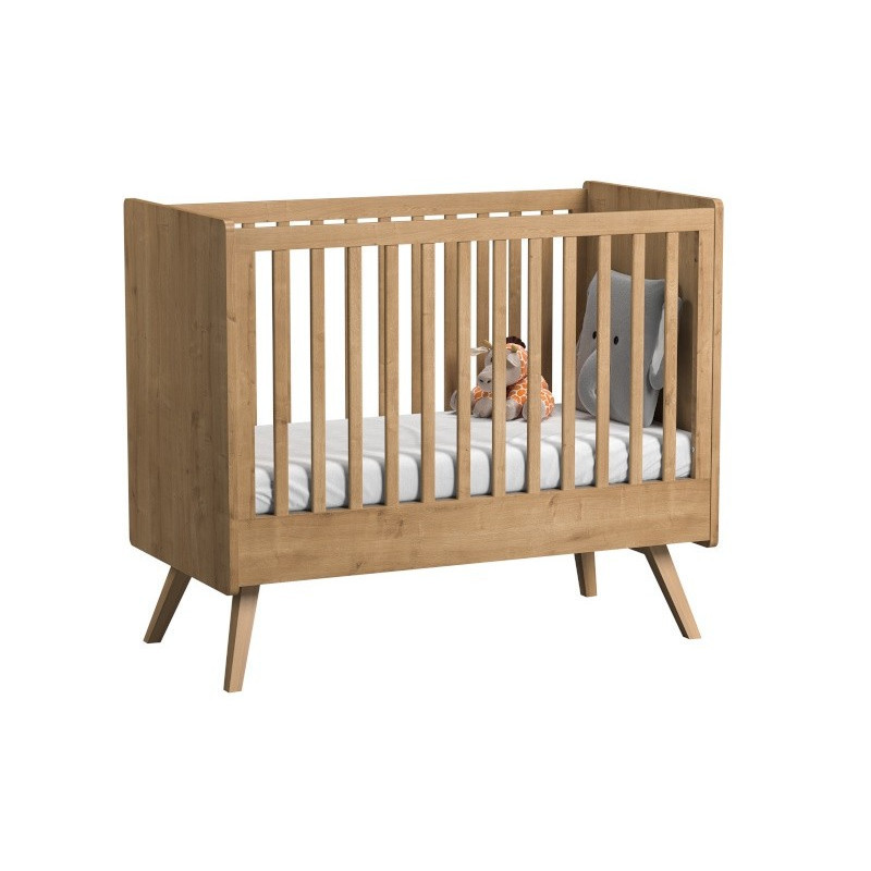 Chambre trio Vintage avec lit 60x120 et armoire VOX Chêne