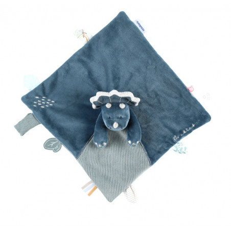 Doudou Veloudoux® Dino Ops bleu NOUKIES Tiga, Stegi & Ops