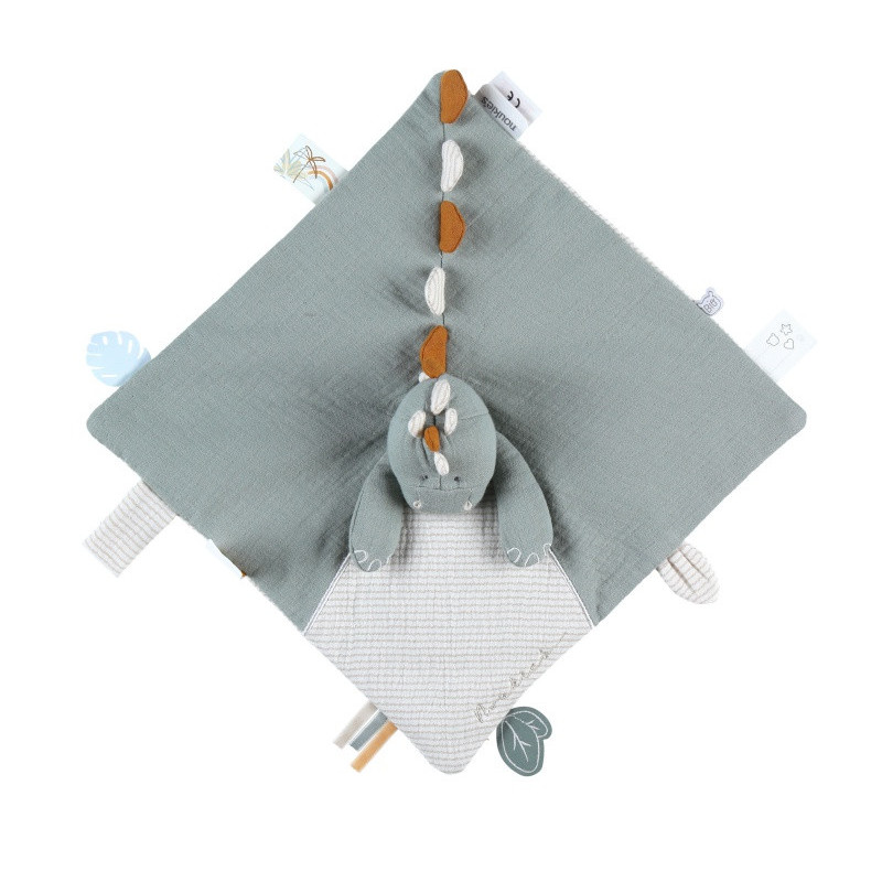 Doudou coton bio Dino Stegi NOUKIES Tiga, Stegi & Ops