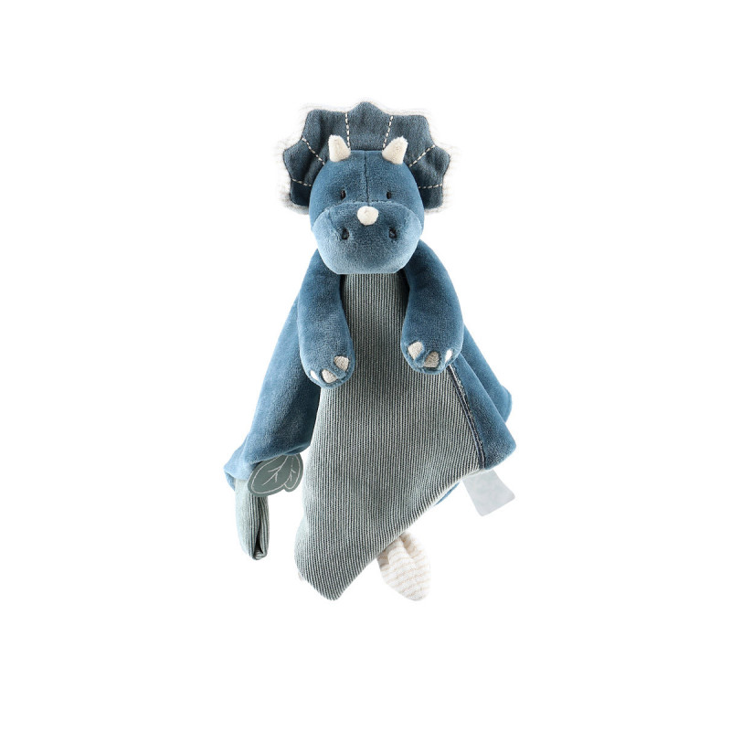 Doudou Veloudoux® Dino Ops bleu NOUKIES Tiga, Stegi & Ops