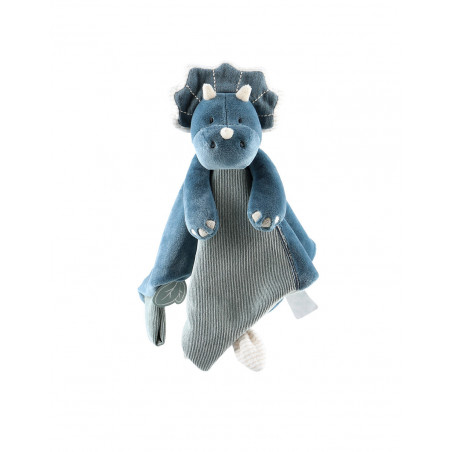 Doudou Veloudoux® Dino Ops bleu NOUKIES Tiga, Stegi & Ops