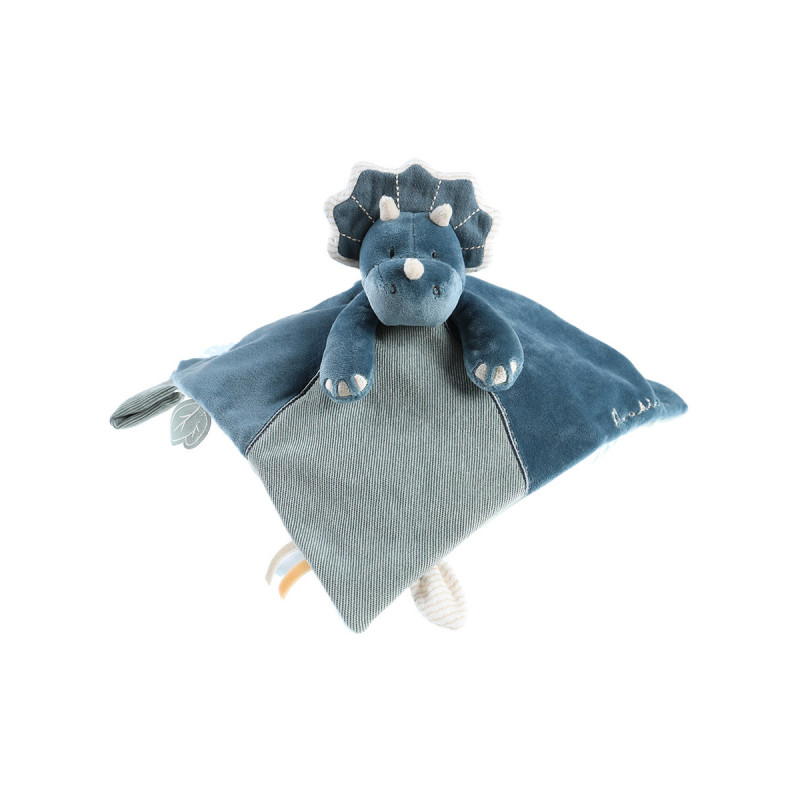 Doudou Veloudoux® Dino Ops bleu NOUKIES Tiga, Stegi & Ops