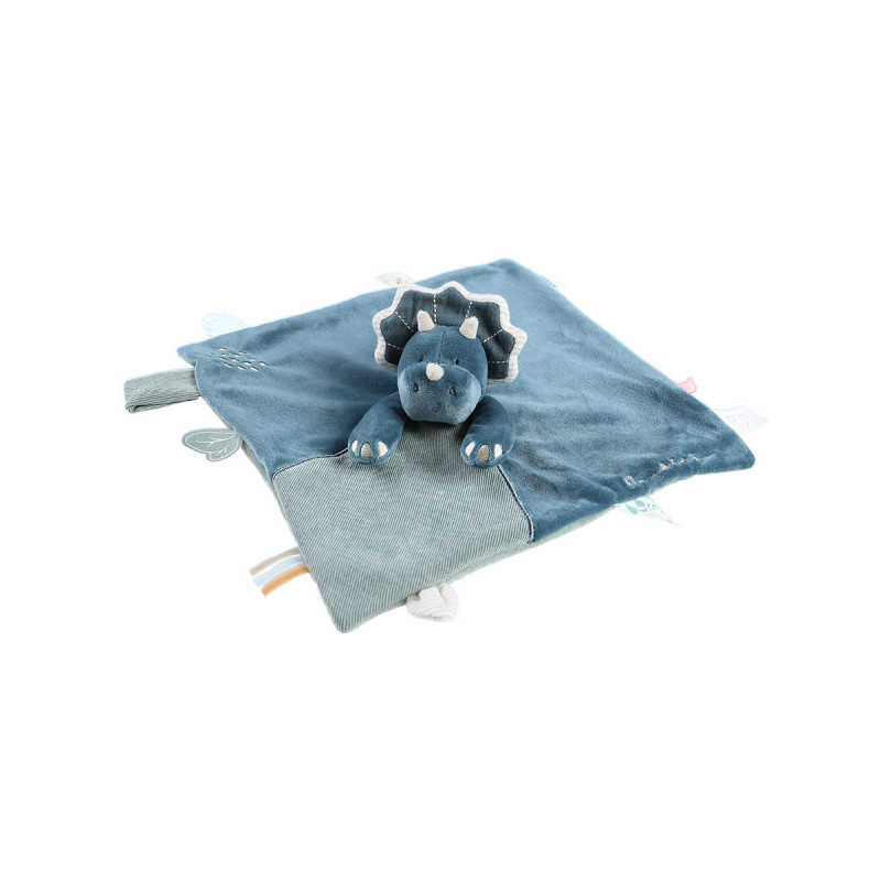 Doudou Veloudoux® Dino Ops bleu NOUKIES Tiga, Stegi & Ops