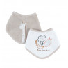 Lot de 2 bavoirs bandana en éponge NOUKIES Tiga, Stegi & Ops