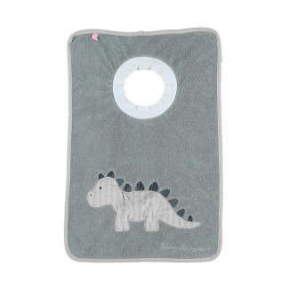 Bavoir Funny en éponge Dino vert NOUKIES Tiga, Stegi & Ops