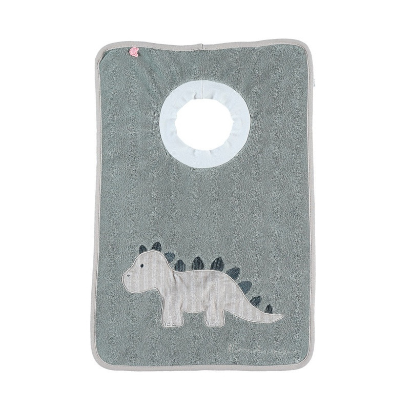 Bavoir Funny en éponge Dino vert NOUKIES Tiga, Stegi & Ops