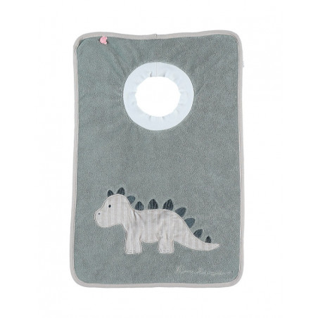 Bavoir Funny en éponge Dino vert NOUKIES Tiga, Stegi & Ops