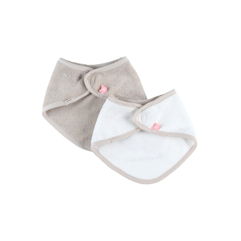 Lot de 2 bavoirs bandana en éponge NOUKIES Tiga, Stegi & Ops