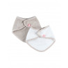 Lot de 2 bavoirs bandana en éponge NOUKIES Tiga, Stegi & Ops