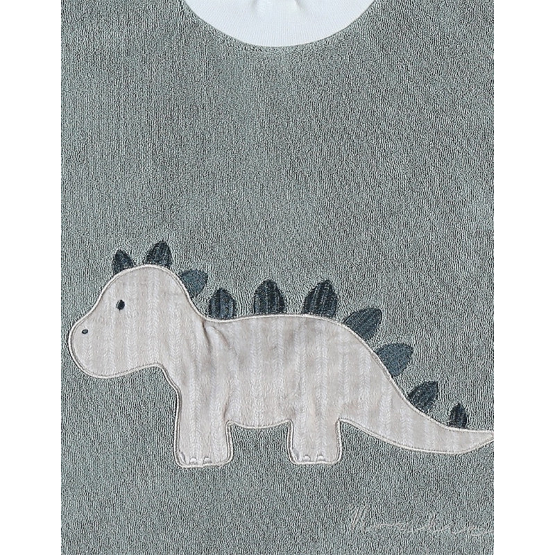 Bavoir Funny en éponge Dino vert NOUKIES Tiga, Stegi & Ops