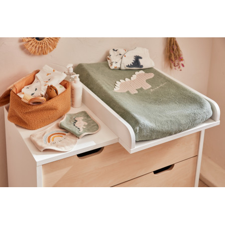 Matelas à langer avec housse Dino vert NOUKIES Tiga, Stegi & Ops