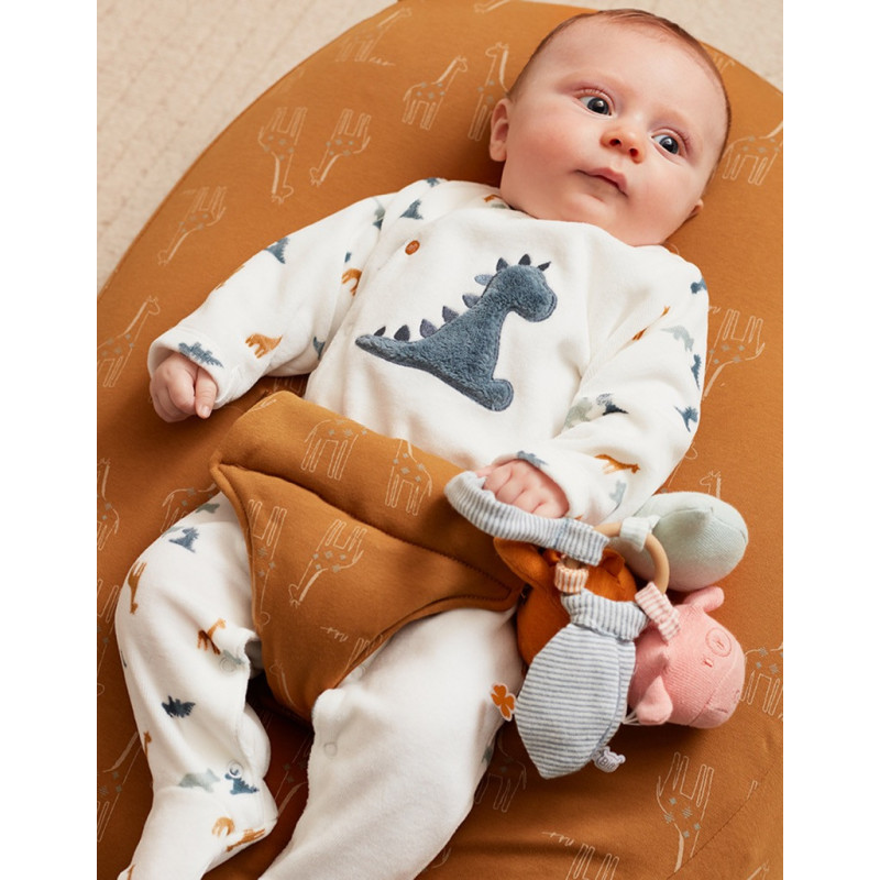 Pyjama velours bio Ops 6m NOUKIES Tiga, Stegi & Ops