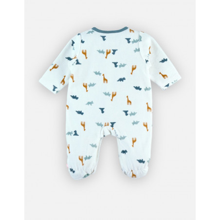Pyjama velours bio Dinosaures 1m NOUKIES Tiga, Stegi & Ops