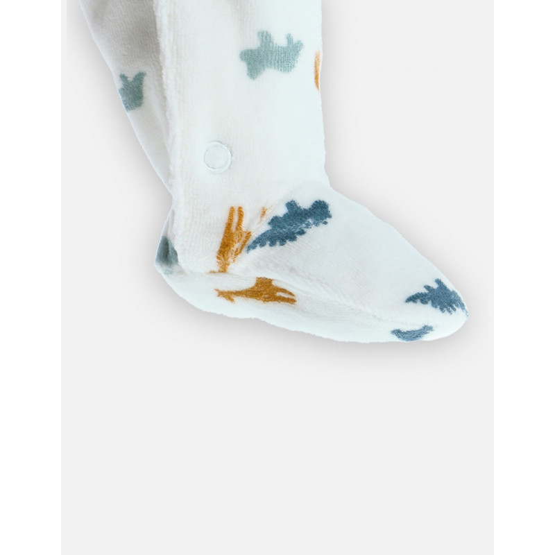 Pyjama velours bio Dinosaures 1m NOUKIES Tiga, Stegi & Ops
