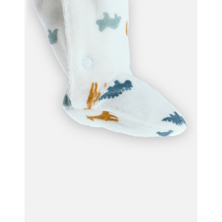 Pyjama velours bio Dinosaures 1m NOUKIES Tiga, Stegi & Ops