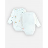 Set de 2 bodys bio Dinosaures 0m NOUKIES Stegi, Tiga & Ops