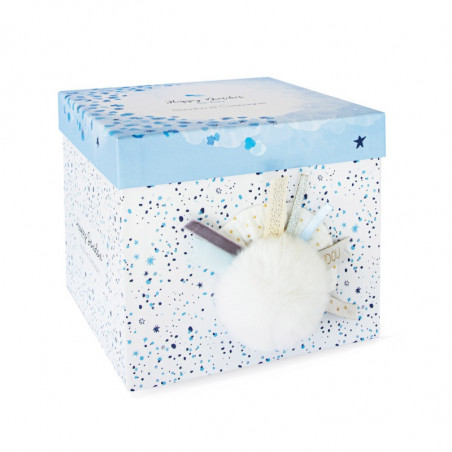 Pantin-lapin Happy Glossy 25 cm DOUDOU ET COMPAGNIE Blanc