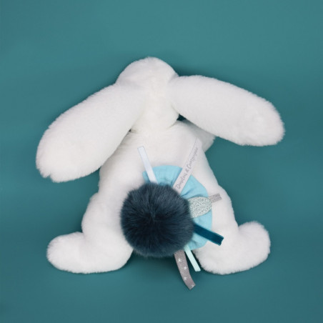 Pantin-lapin Happy Pop 25 cm DOUDOU ET COMPAGNIE Bleu paon