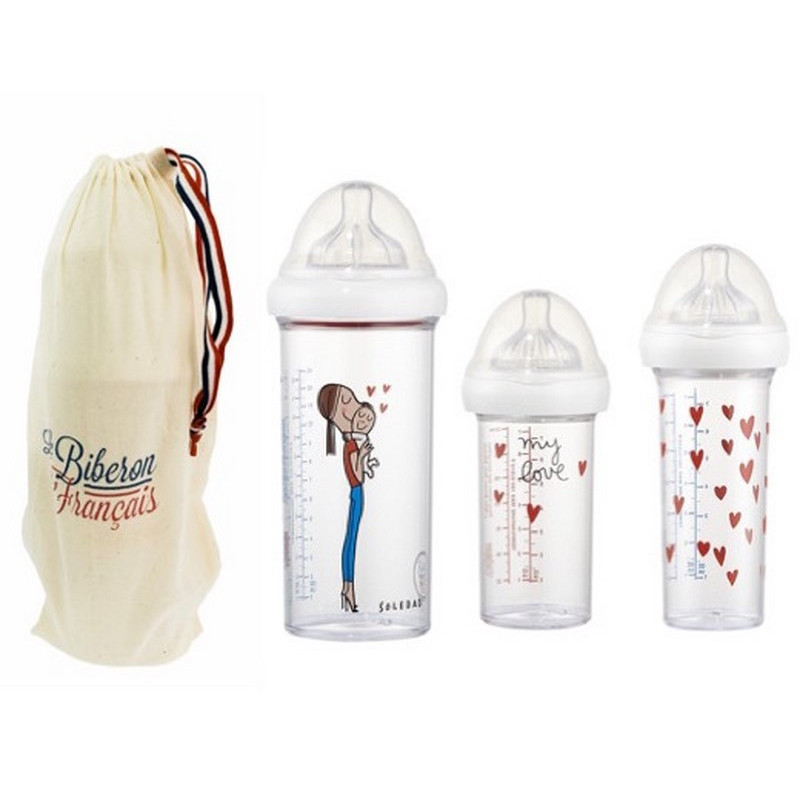 Set de 3 biberons LE BIBERON FRANCAIS My love