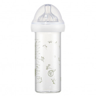 Biberon en verre 240ml LE BIBERON FRANCAIS Gypsophile vert