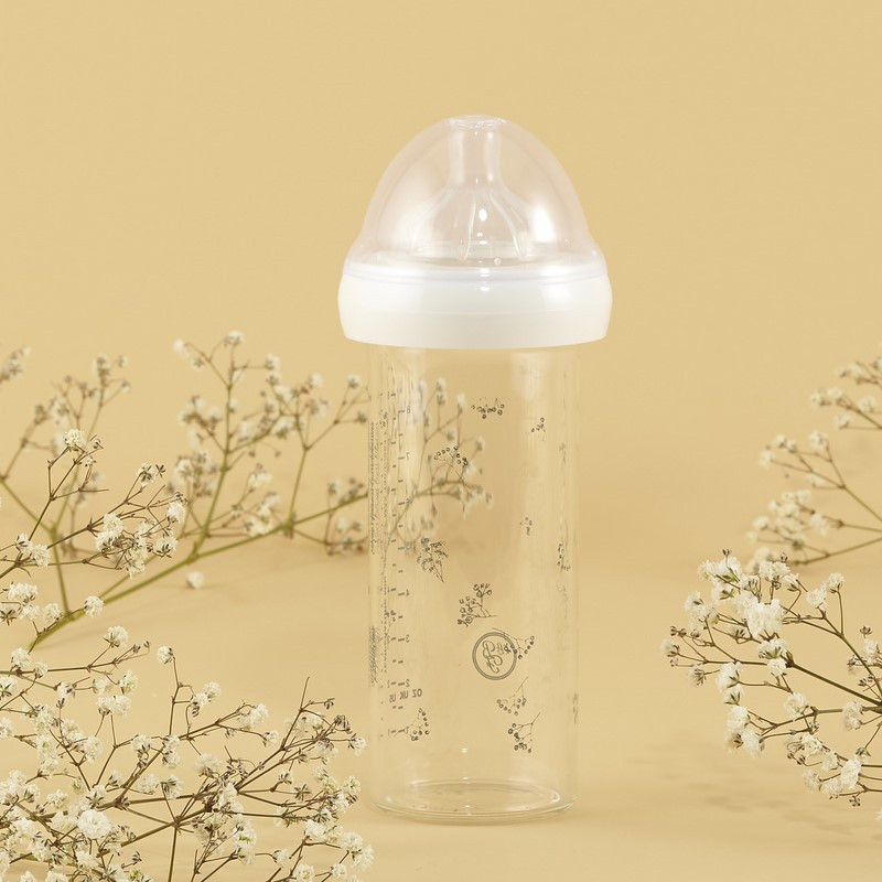 Biberon en verre 240ml LE BIBERON FRANCAIS Gypsophile vert