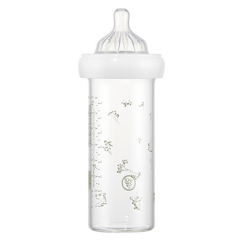 Biberon en verre 240ml LE BIBERON FRANCAIS Gypsophile vert