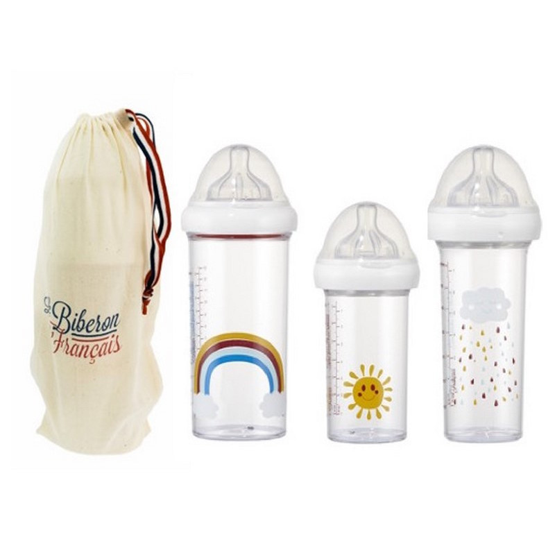 Set de 3 biberons LE BIBERON FRANCAIS Rainbow