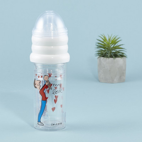 Set de 3 biberons LE BIBERON FRANCAIS Papa-bébé par Soledad
